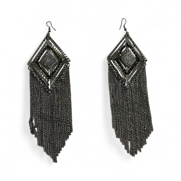 Jewelry - Vintage Silver Geometric Dangle Earrings